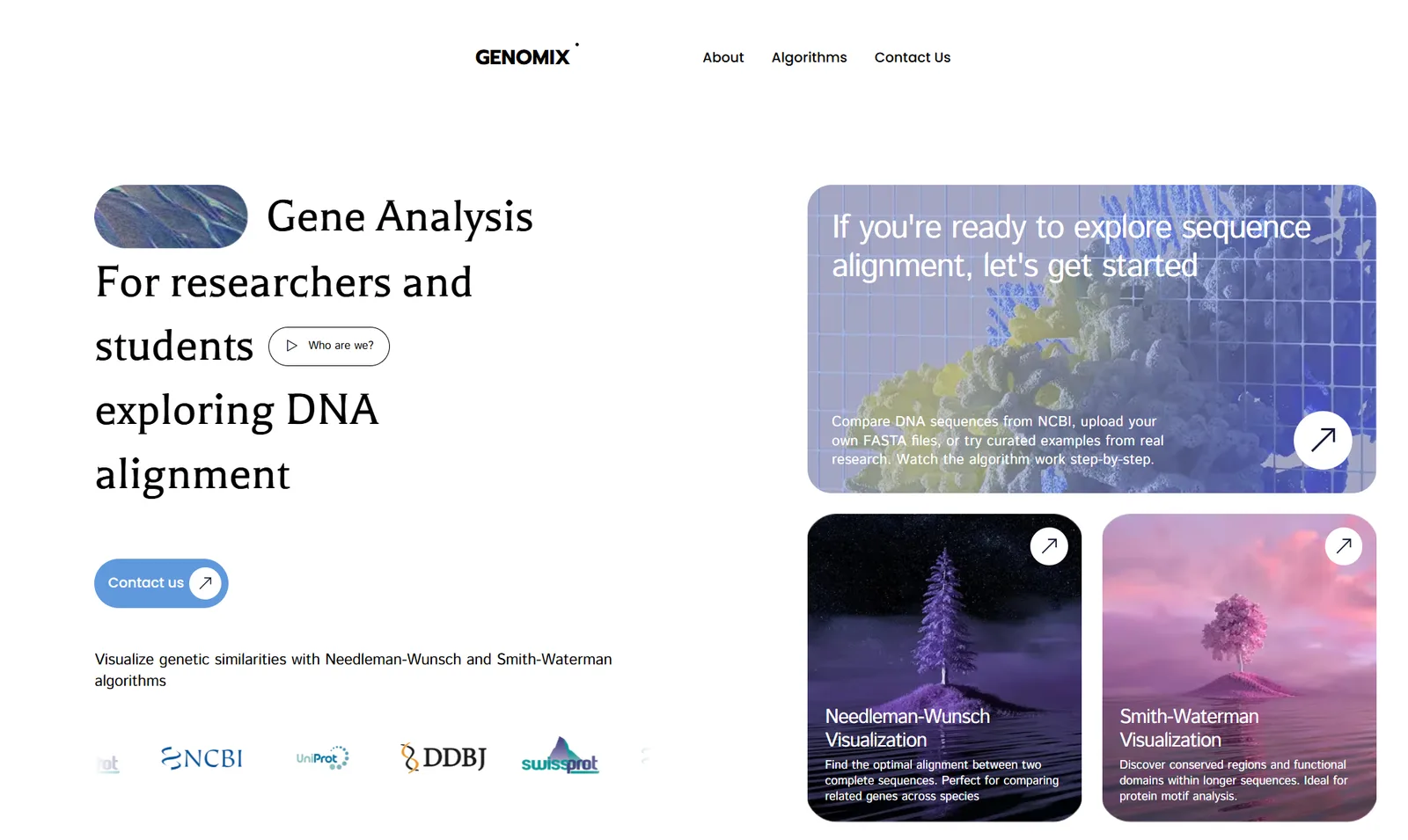 GENOMIX gene analysis and DNA alignment platform